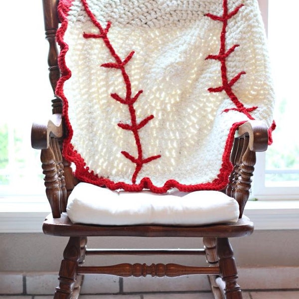 Pattern ONLY: Crochet Baseball Blanket