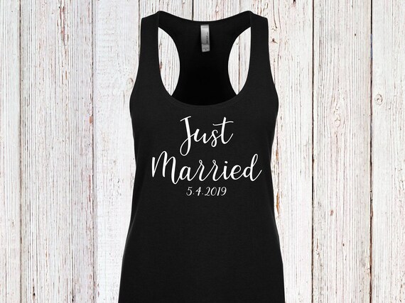 Just Married Tank Honeymoon Tank Top just married shirts | Etsy