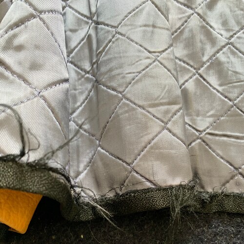 Vintage Tan Leather Jacket with Fringe and quilted shops lining