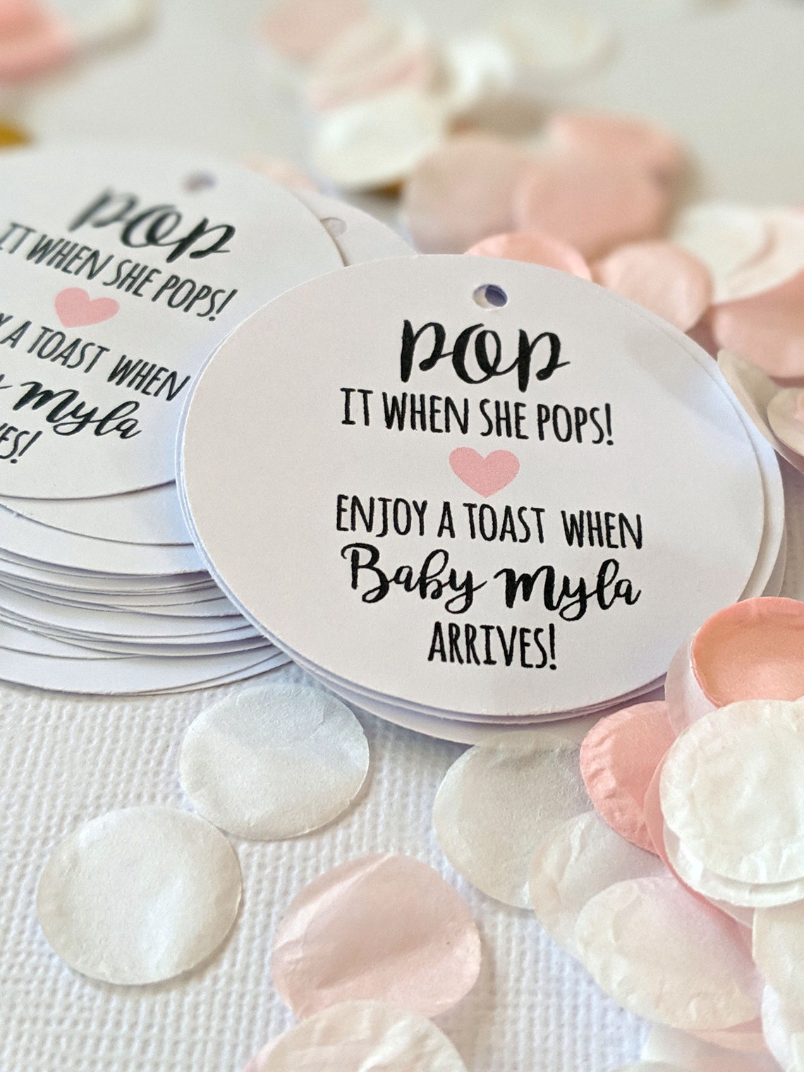 Pop It When She Pops Baby Shower Favour Tag 30 Wine bottle Etsy