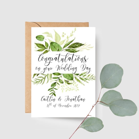 Felicitations Pour Votre Carte De Jour De Mariage Carte De Etsy