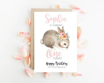 Sweet Birthday Card for Baby Girl | Personalised Happy Birthday Card | C18