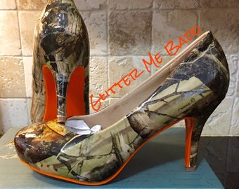 camouflage heels pumps