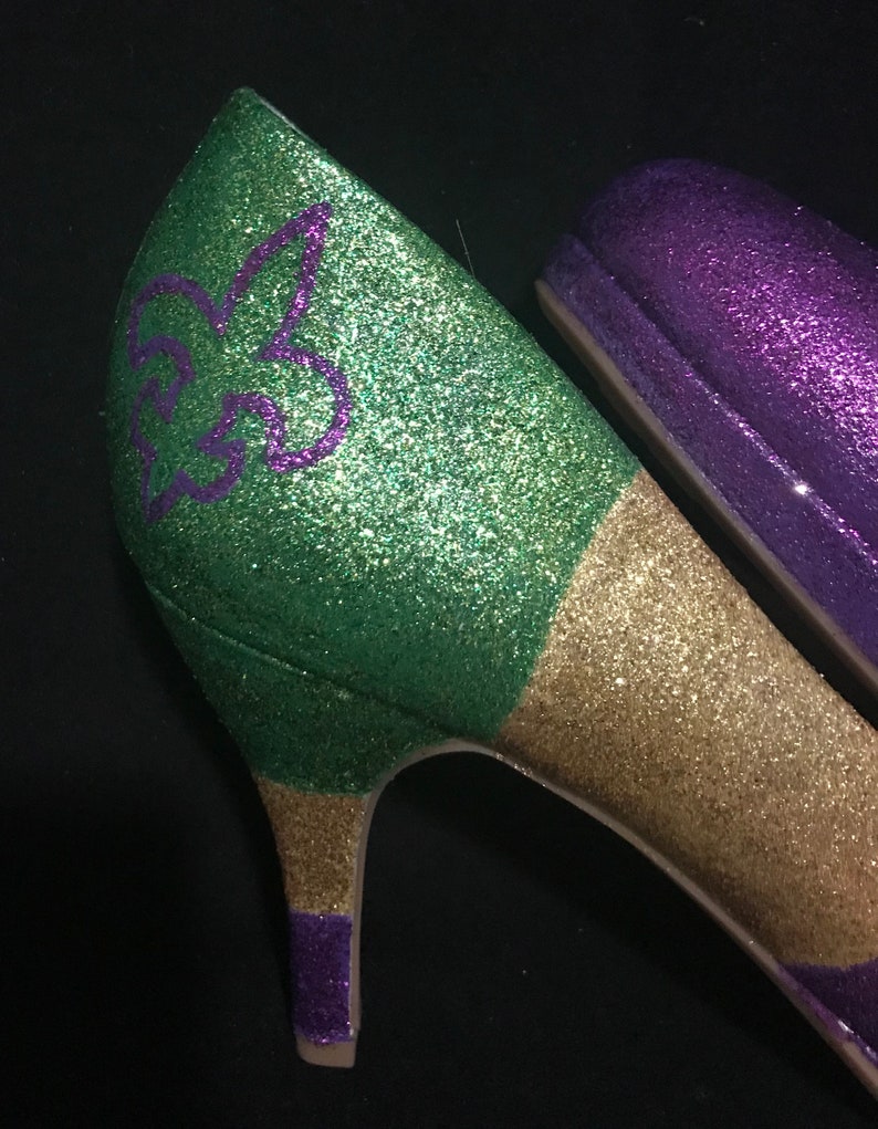 mardi gras colored tennis shoes