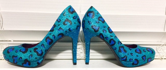 blue cheetah print heels