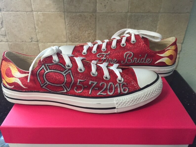 Fire Bride Glitter Converse Etsy