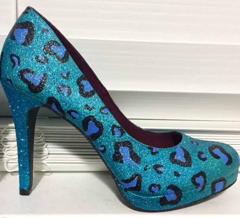 blue cheetah print heels