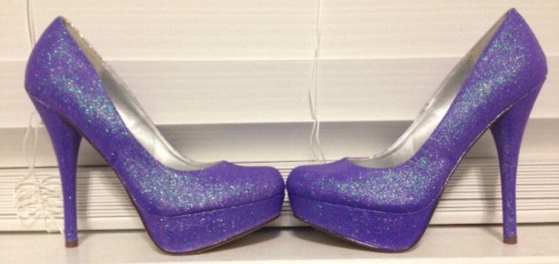 Light Purple / Lilac Glitter High Heels | Etsy