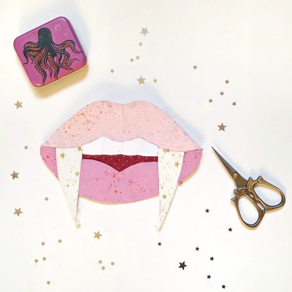 Vampire Lips-quiltblokpatroon – Engelse paperpiecing (pdf)