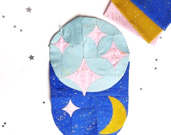 Moon and Stars EPP -English Paper Piecing Pattern - PDF