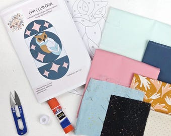 Zestaw do szycia EPP Owl: nowoczesny angielski wzór do pikowania papieru