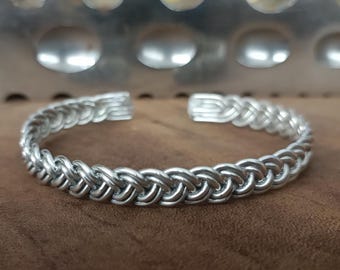 Braided Sterling Silver Wire Bracelet - Leather Accent Men's Jewelry
