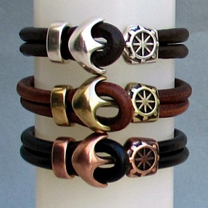 Anchor Bracelet Mens Leather bracelet Cuff Sailing Bracelet Customized On Your Wrist image 2