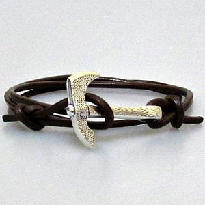Axe Mens Leather Bracelet Mens wrap Cuff Bracelet Adjustable Black, Silver, Gold, Bronze