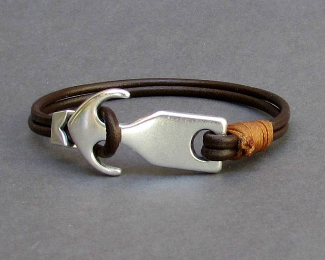 Anchor Bracelet Nautical Mens Leather Bracelet,mens Gift, Antique ...