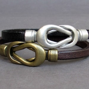 2 pulseras para parejas, pulseras a juego, brazalete de cuero con nudo náutico, pulsera para él y para ella, pulseras para mejores amigos personalizadas en tu muñeca