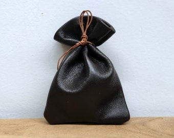Leather Pouch Drawstring 