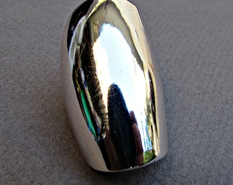 Spoon Ring, Sterling Silver, White Metal Spoon Ring, Full Finger Ring, Upcycled Ring