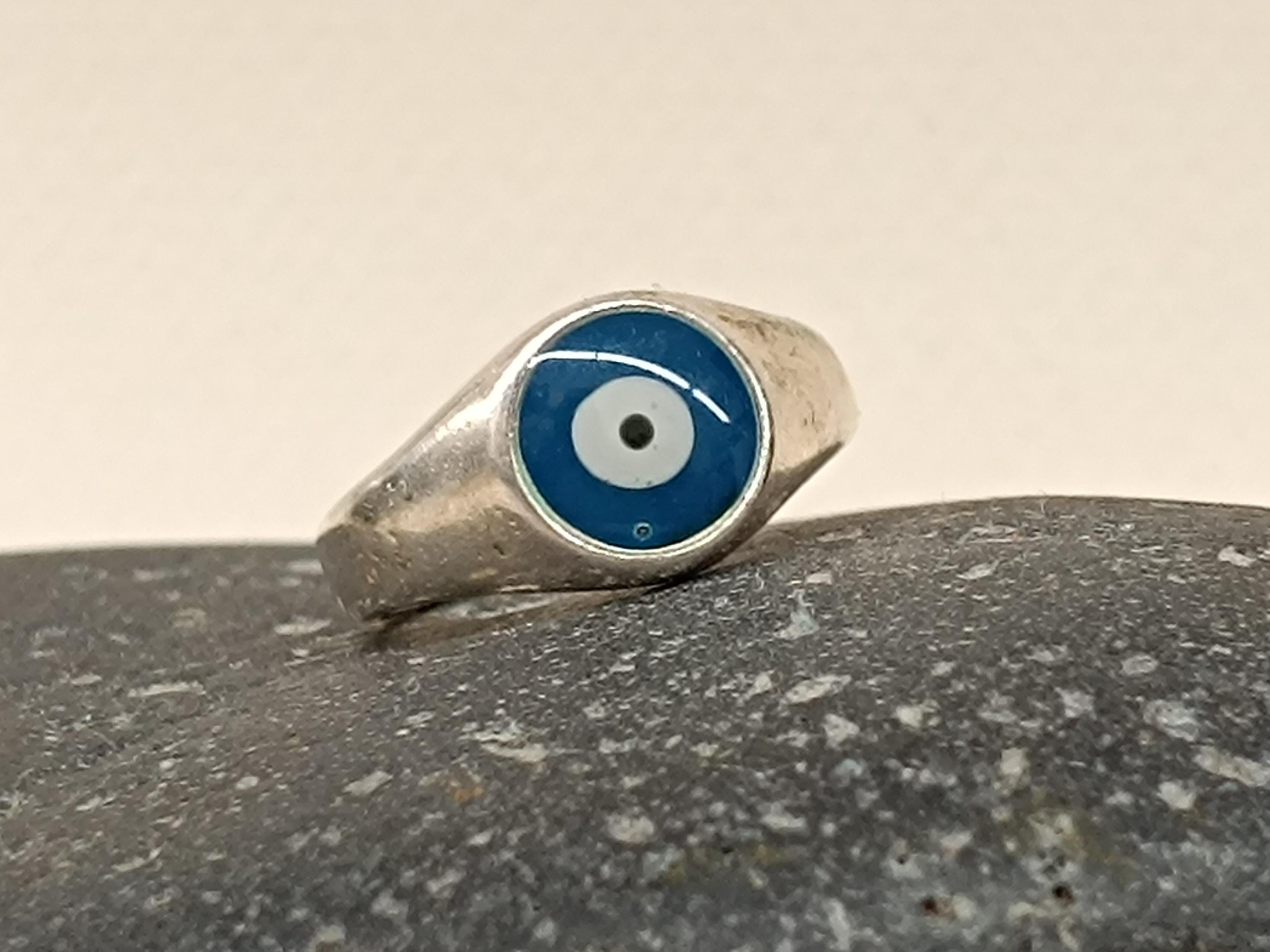 Women's Evil Eye Ring, Women's  Eye Silver Ring, Unisex Silver Ring, Adjustable Ring.