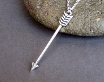 Arrow Men's Necklace Arrowhead Men's  Long Chain Necklace Men's Silver Necklace Mens Jewelry