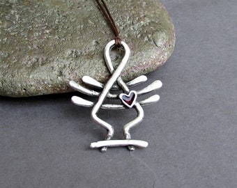 Collar con dije de ángel de plata: colgante de cordón unisex, ajustable, ideal para San Valentín.