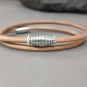 Beaded Boho Leather Bracelet, Unisex Beaded Leather Bracelet, Mens Leather Boho Bracelet, Bracelet For Him, Customized On Your Wrist
