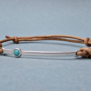 Gemstone, Silver Bar Bracelet, Mens, Unisex Leather Cord Bracelet His And Hers Silver Dainty Bracelet Adjustable