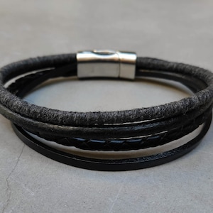 Multicolor Leather Multistrand Bracelet - Unisex Boho Cuff