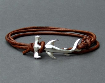 Shark Bracelet Mens Leather Wrap Boho Bracelet Unisex Leather Bracelet Adjustable