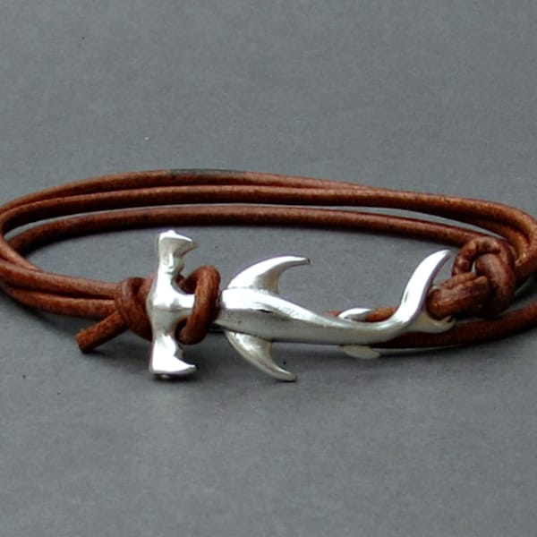 Shark Leather Bracelet: Unisex Boho Wrap Bracelet, Adjustable
