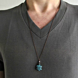 Zeeschildpad ketting hanger, schildpad sieraden, blauw patina schildpad bedelketting, strand sieraden, beste vriend, cadeau vriendje