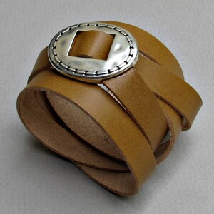 Leather Wrap Bracelet Cuff: Unisex Adjustable Design
