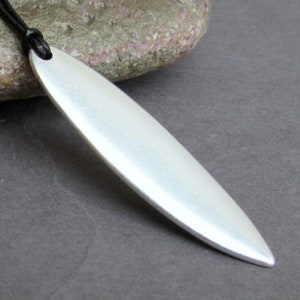NEW DESIGN Men&#39;s Surfboard Necklace, Pendant, Surfer Silver Leather Necklace Pendant, Mens Jewelry Mens Gift
