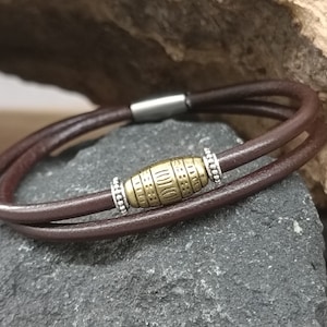 Boho Mens Wrap Leather Bracelet, Unisex Beaded Leather Bracelet, Mens Leather Beaded Bracelet, Bracelet For Him, Customized On Your Wrist