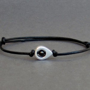 Nautische koordarmband, zilveren nautische leren armband voor mannen, cadeau voor hem, beste vriend-armband, herensieraden, verstelbaar