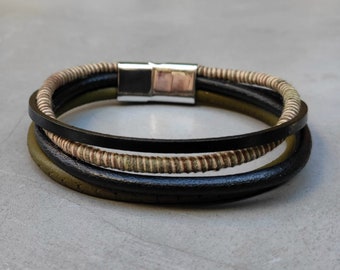 Mens Boho Leather Bracelet Cuff Unisex Multicolor Multistrand Bracelet Mens Bracelet Womens bracelet Customized To Your Wrist