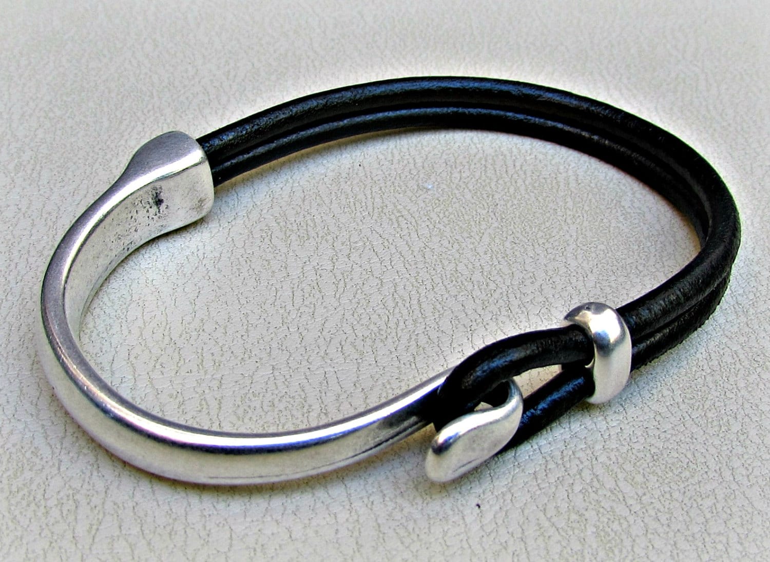 Lederarmband 4 mm Flechtleder Silber 925/Edelstahl Made in Germany Leder Armband 