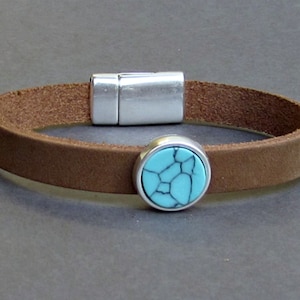 Turquoise Bracelet For Mens, Leather Bracelet, Mens Gift