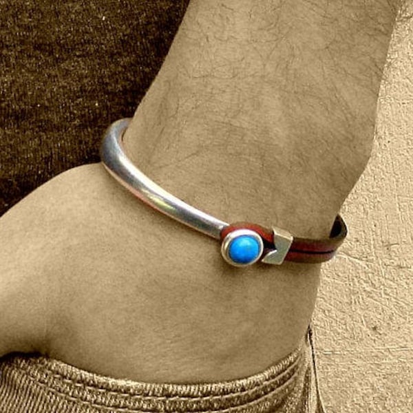 Sterling Silver Mens Bracelet, Gemstone Mens Silver Bracelet, Customized On Your Wrist, 13 Gemstones