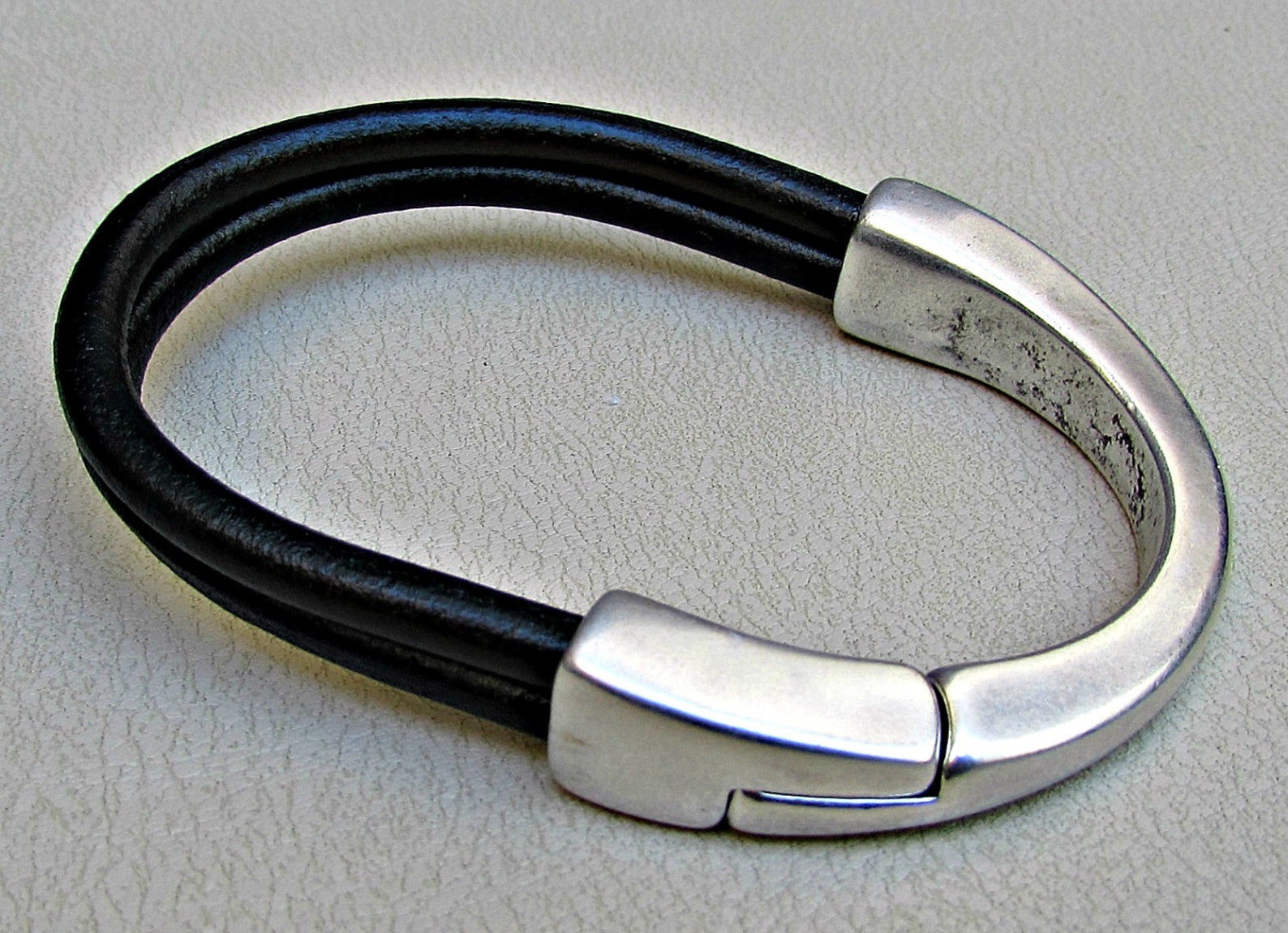 Leather Mens Bracelet Mens Leather Bracelet Cuff Brown Black Etsy