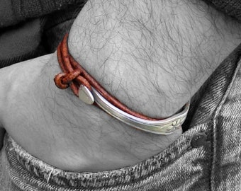 Bracciale in pelle Silver Fork: gioielli in argento ecologici