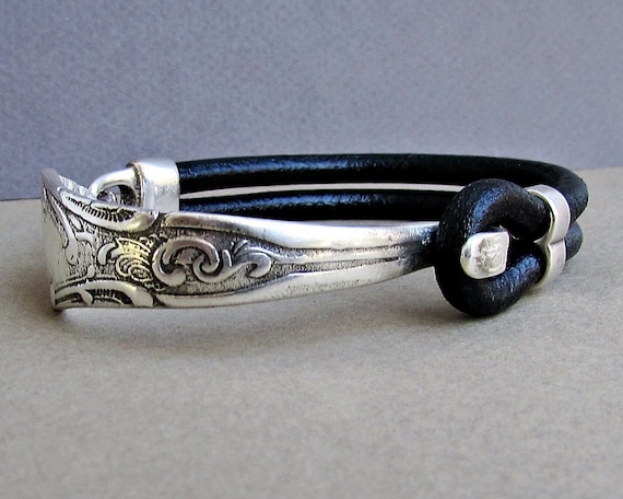 Solid silver fork bracelet sale
