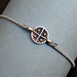 Cross Bracelet, Silver Cross Charm, Cord Bracelet For Men, Elastic Bracelet, Bestfriend Bracelet, Adjustable  6 - 9 1/2 Inches