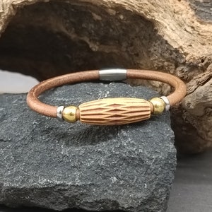 Mens Leather Boho Bracelet, Mens Leather, Beaded Boho Bracelet, Bracelet For Him, Customized On Your Wrist