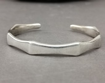 Geometric Mens Bracelet Minimalist Silver Unisex Bracelet Cuff