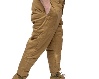 Vintage Waist Army High Waist Pants | Military 100% Cotton Utility Pant | Green Fatigue Trousers | Made in USSR 33x37" Uniform USSR sizes L