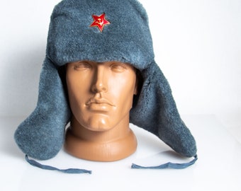 gift for him soviet military bear skin hat size 58 Ushanka L M S 1980s surplus russian hat different size for him