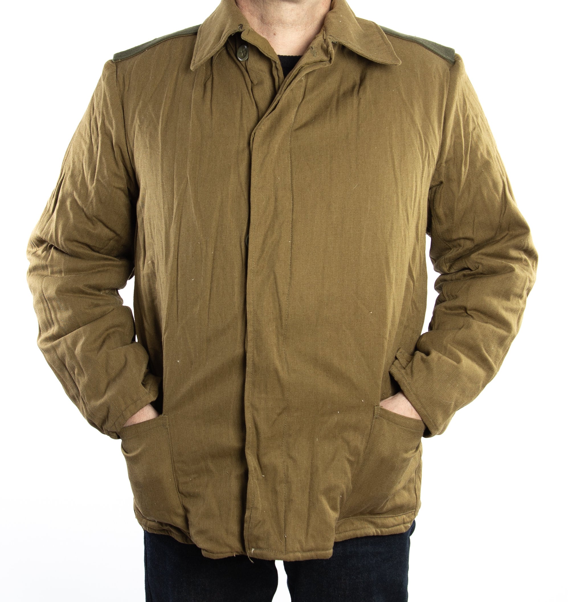 Vintage Soviet Telogreyka Quilted Jacket 1980s USSR Military