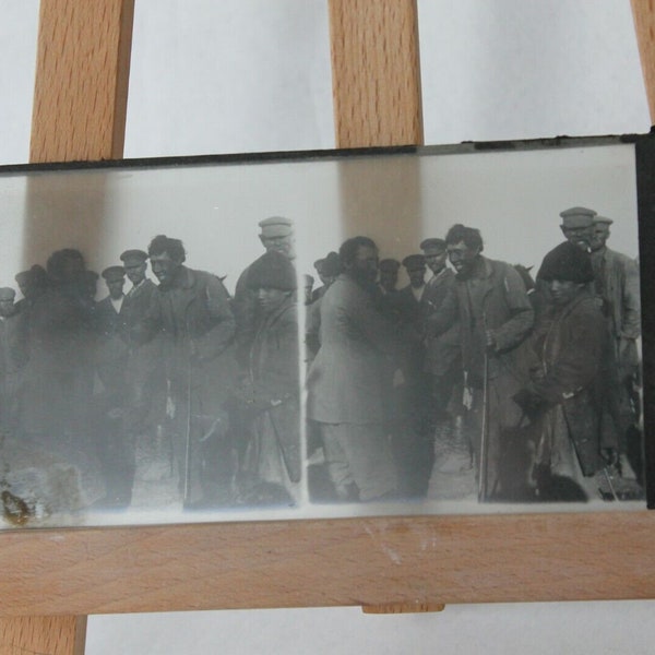 old stereo photo on glass russian Stereoviews antique tsarist Russia peasant