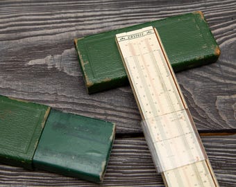 Vintage Slide Rule Faber-Castell 11/87 WW2 with Original Case Germany 1942-1946 Analog Calculator  Engineering Tool